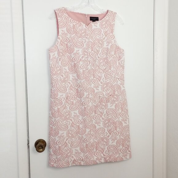 Victoria Beckham for Target Pink & Cream Paisley Jacquard Shift Dress - Picture 1 of 11
